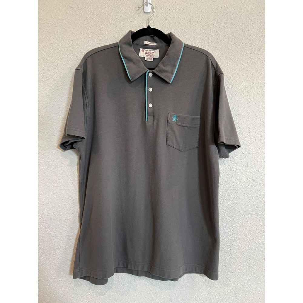 Penguin Polo Classic Fit Gray Blue Size XL a175